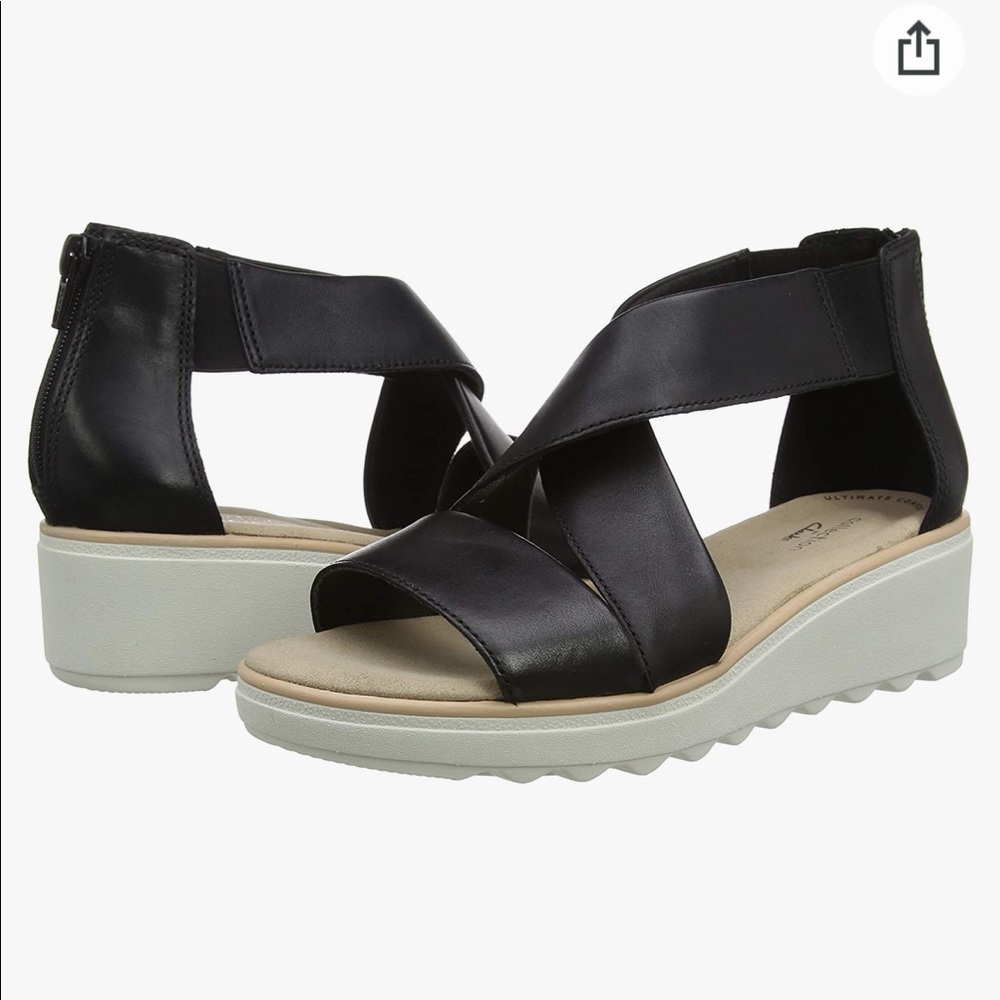 Clarks Jillian Ankle Strap Wedge NEW